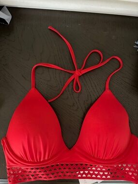 Red Triangle Bikini Top